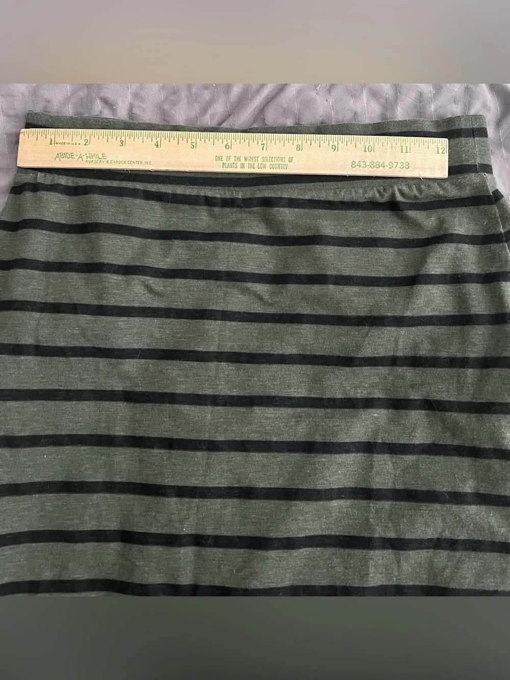 Green and black striped pencil skirt size small